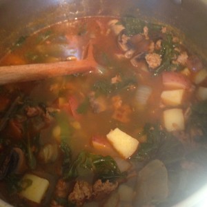Bratwurst and Kale Soup with Electro Swing Tune-age - Ready to Serve!